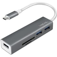 LogiLink USB-C 3-Port Hub Card Reader - Enhance Your Connectivity with 3 USB Ports!